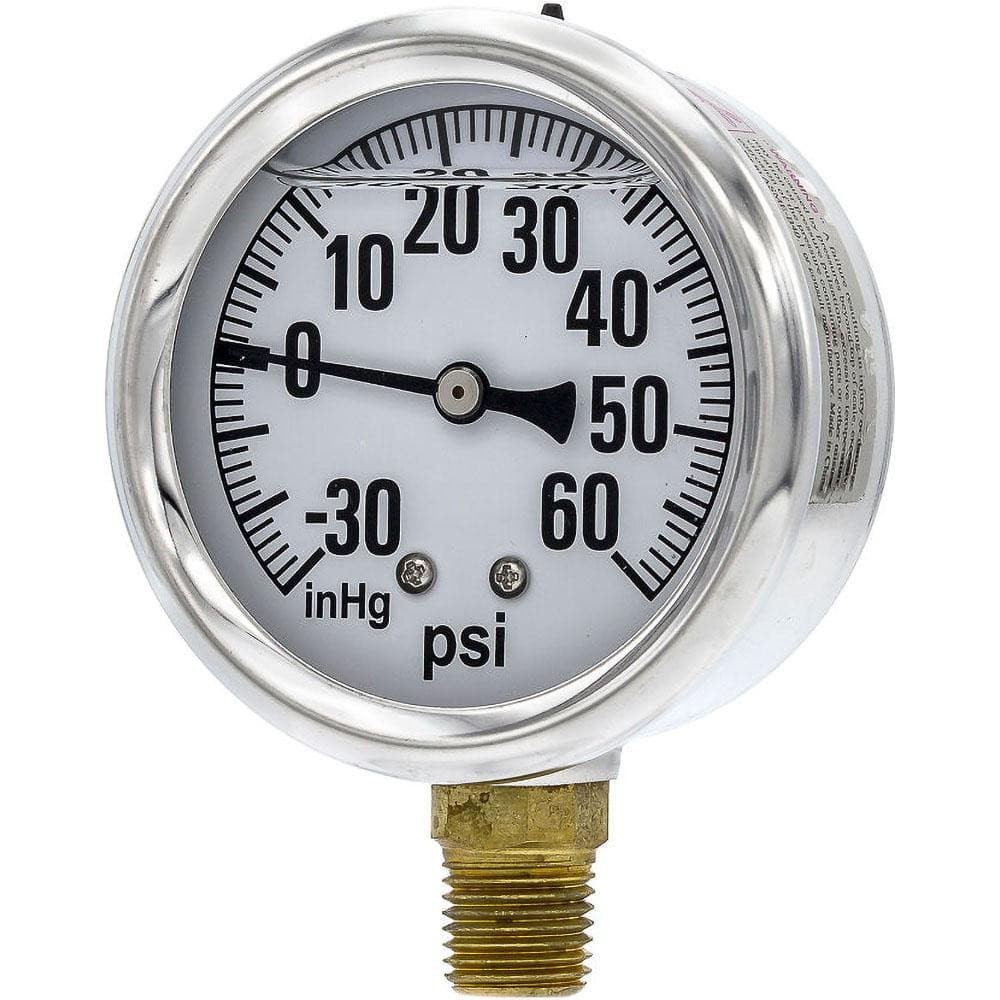 PIC Gauges AG-201L-254CD Pressure Gauges; Gauge Type: Industrial Pressure Gauges ; Scale Type: Single ; Accuracy (%): 3-2-3% ; Dial Type: Analog ; Thread Type: 1/4" MNPT ; Bourdon Tube Material: Bronze