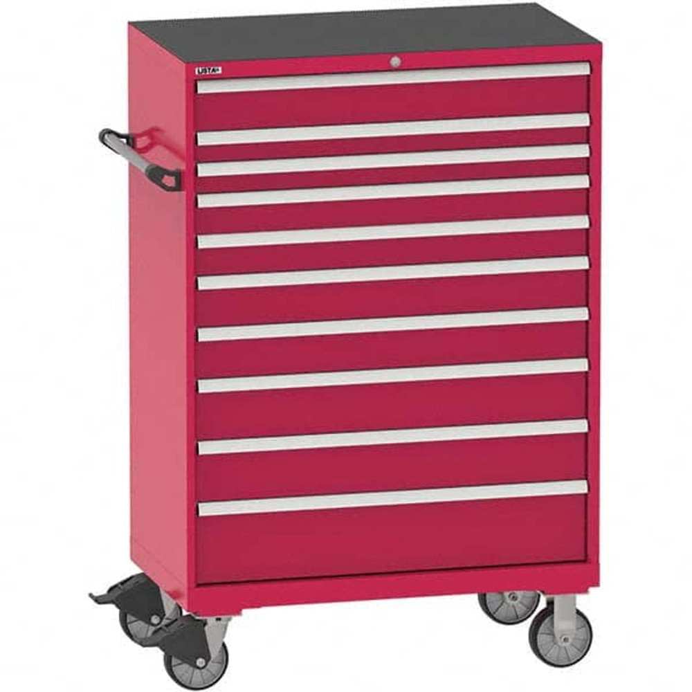 LISTA TSHS1225-1026NR Steel Tool Roller Cabinet: 10 Drawers