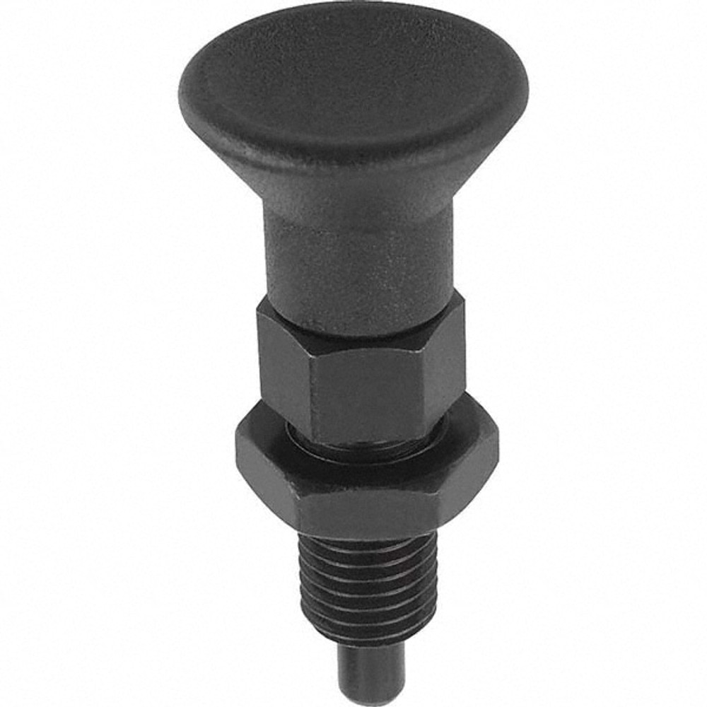 KIPP K0630.202410A7 3/4-10, 25mm Thread Length, 10mm Plunger Diam, Hardened Locking Pin Knob Handle Indexing Plunger