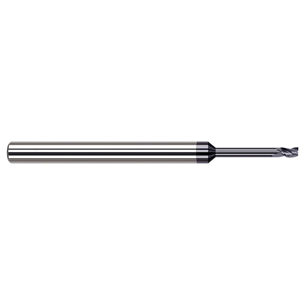 Harvey Tool 34610-C3 Square End Mill: 0.01" Dia, 3 Flutes, 1/64" LOC, Solid Carbide, 30 ° Helix