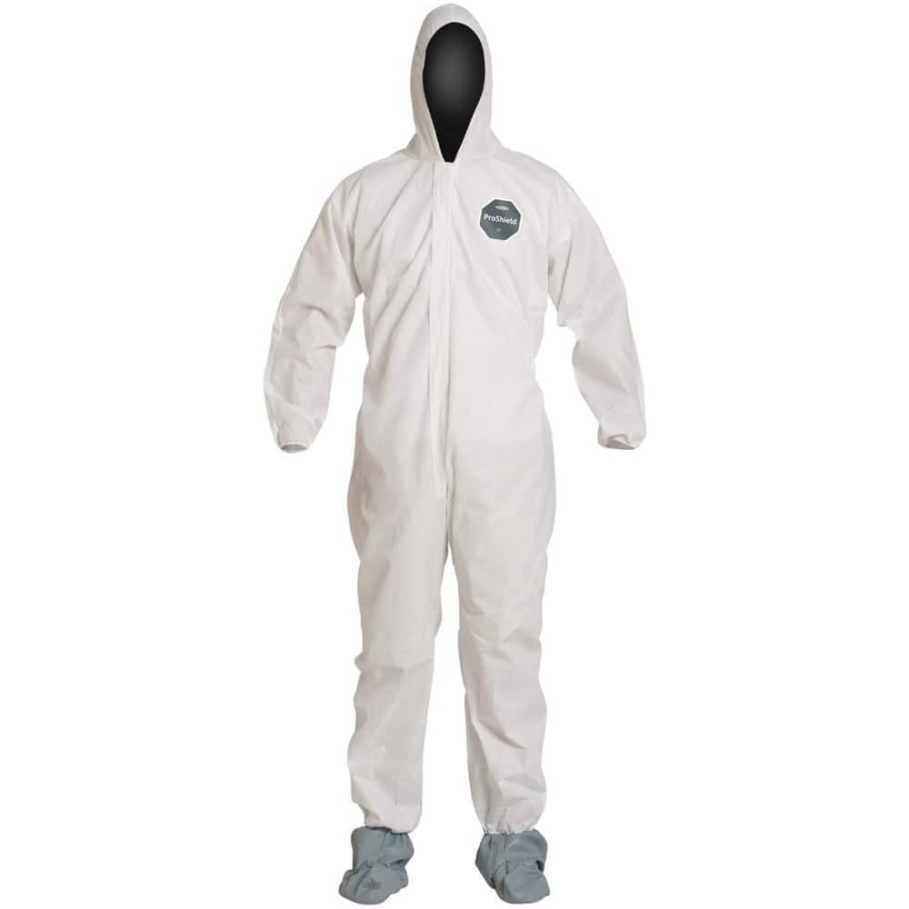 Dupont PB122SWH3X00250 Disposable Coveralls: Size 3X-Large, Film Laminate, Zipper Closure