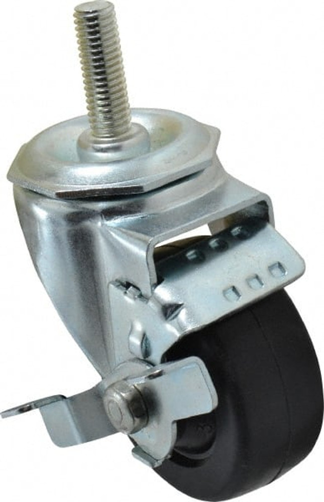 Albion 200320 3" Diam x 1-1/4" Wide x 4-1/4" OAH Stem Mount Swivel Caster with Brake