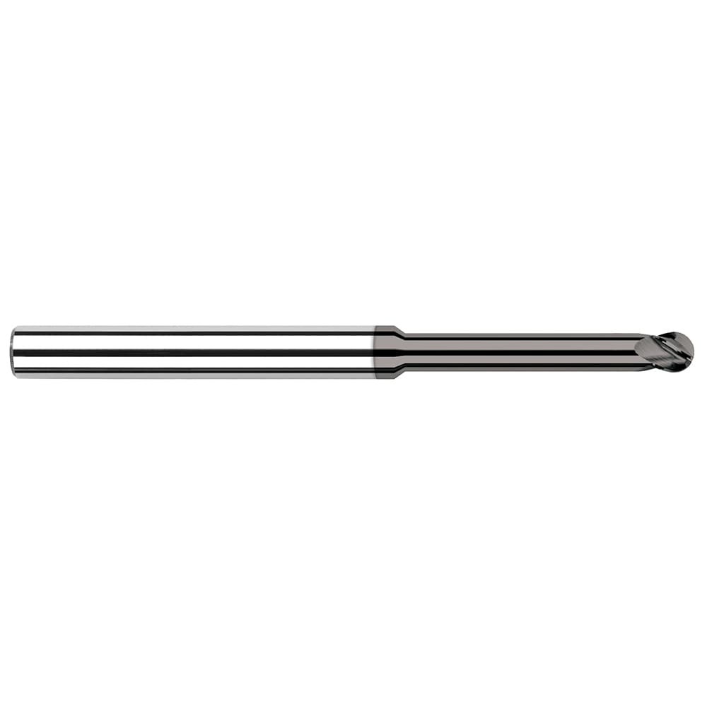 Harvey Tool 794993 Ball End Mill: 0.093" Dia, 0.14" LOC, 4 Flute, Solid Carbide