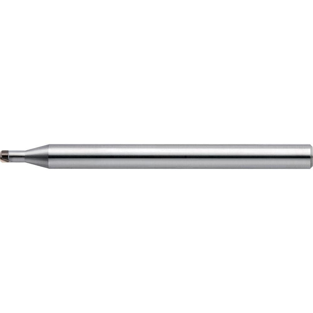 US Union Tool 2793125 Corner Radius End Mill: 0.25 mm Dia, 0.10 mm LOC, 0 deg Helix, CBN Coated, Corner Radius End, Centercutting Series CBN-LBFRRF