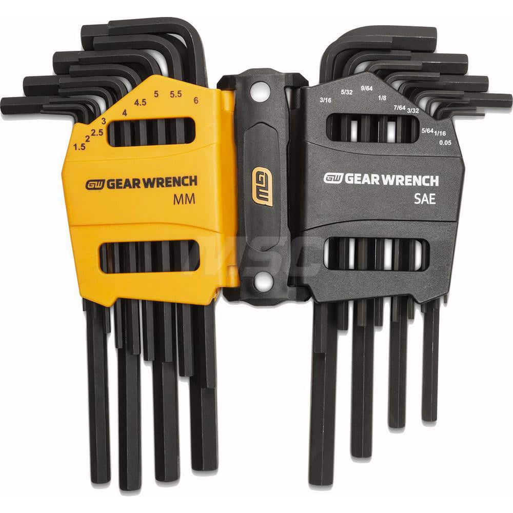 GEARWRENCH 83504 Hex Key Sets; Tool Type: Hex ; Handle Type: L-Handle ; Measurement Type: Metric; SAE ; Hex Size Range (Inch): 0.050 - 3/8 ; Hex Size Range (mm): 1.5 - 10 ; UNSPSC Code: 27111710