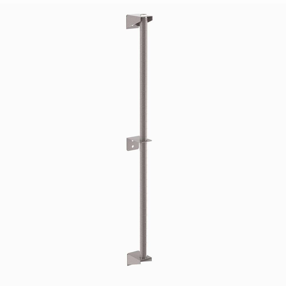 Metro 63PDFK4 Open Shelving Accessories & Components; Component Type: Wall Mount Shelving Post with Brackets ; For Use With: Metro Super Erecta Shelving ; Material: Rust-Resistant Epoxy Coated Steel ; Load Capacity: 250 ; Color: Gray ; Finish: Epoxy