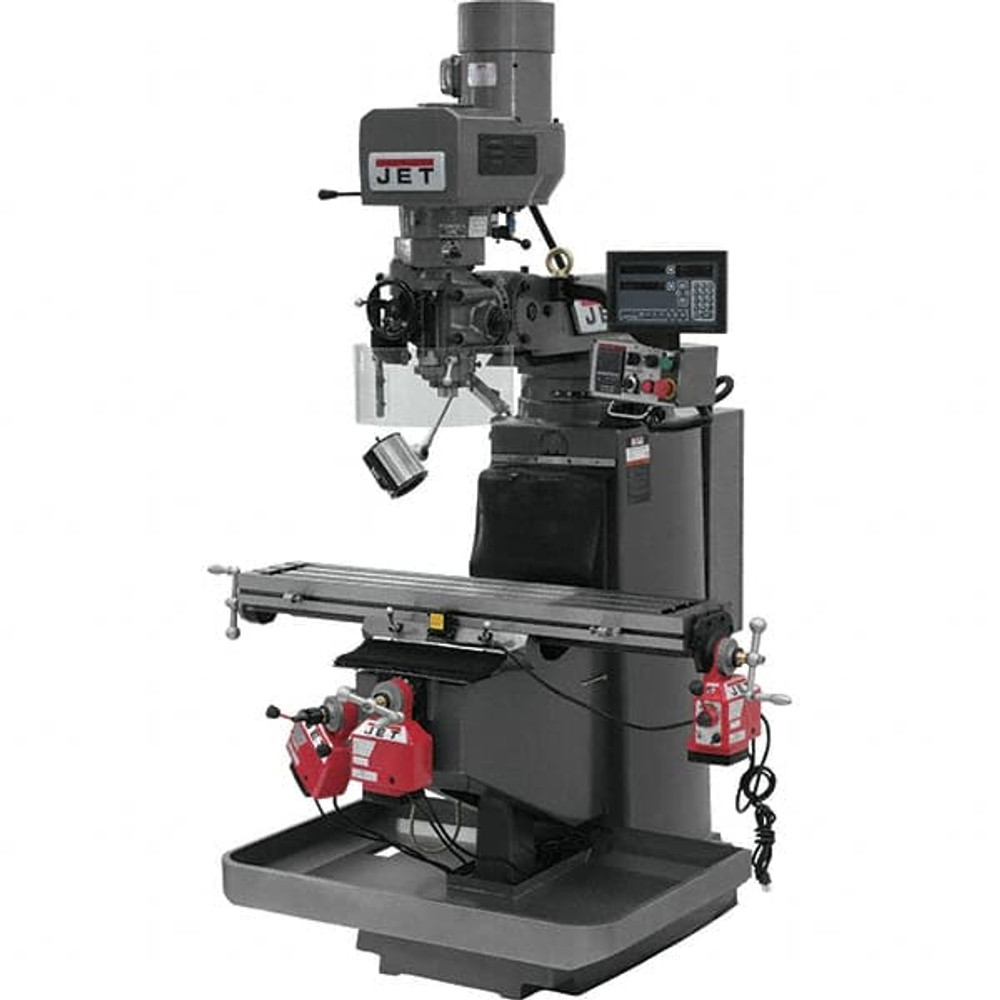 Jet 690539 Knee Milling Machine: 3 hp, Electronic Variable Speed Control, 3 Phase