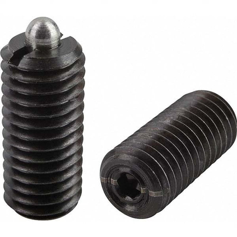 KIPP K0317.1A1 Threaded Spring Plunger: #10-32, 0.7087" Thread Length, 0.0945" Dia, 0.0906" Projection