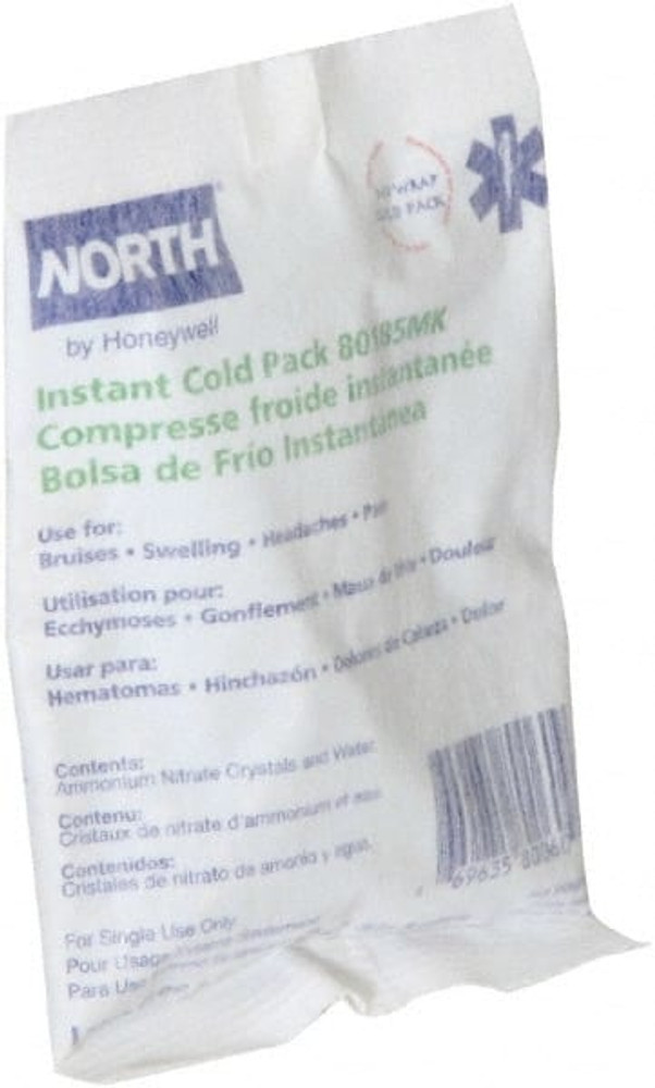 North 80185MK Hot & Cold Packs; Pack Type: Cold ; Overall Width: 6in ; Color: White ; Color: White ; Unitized Kit Packaging: No ; UNSPSC Code: 42172002