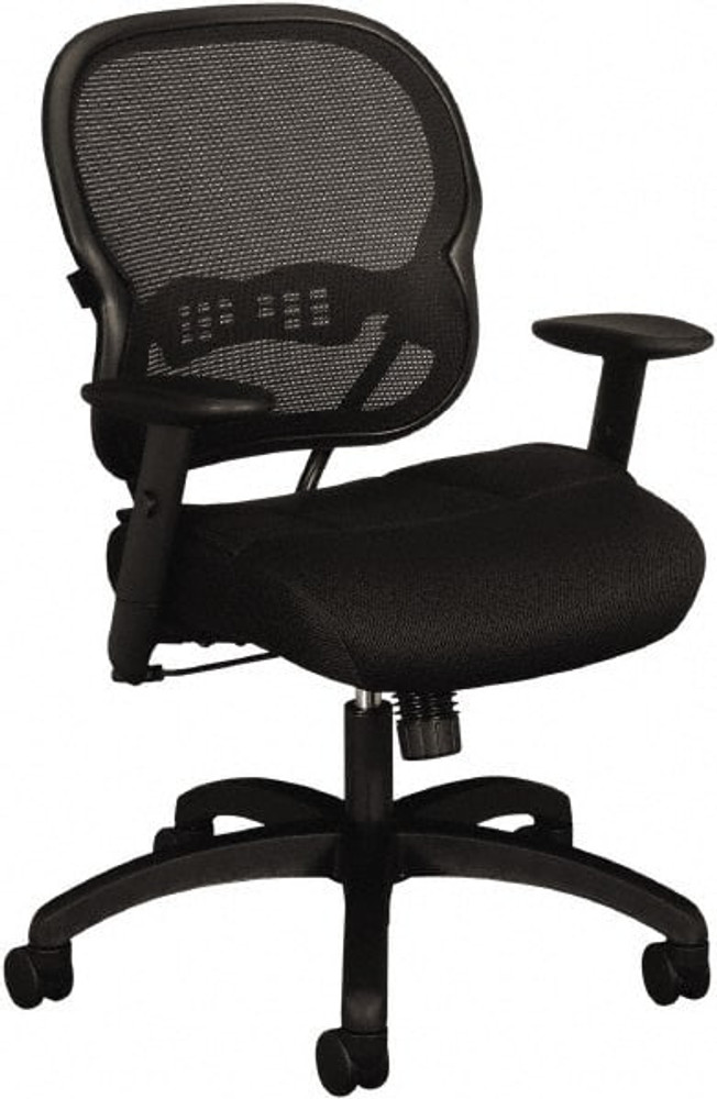 Basyx BSXVL712MM10 Task Chair:  Padded Mesh,  Adjustable Height,  18 to  22-1/4" Seat Height,  Black