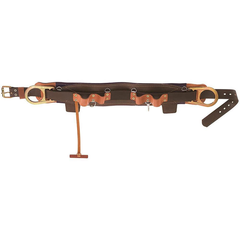 Klein Tools 5268N-29D Tool Aprons & Tool Belts; Tool Type: Tool Belt ; Minimum Waist Size: 46 ; Maximum Waist Size: 54 ; Material: Leather; Nylon ; Number of Pockets: 0.000 ; Color: Brown