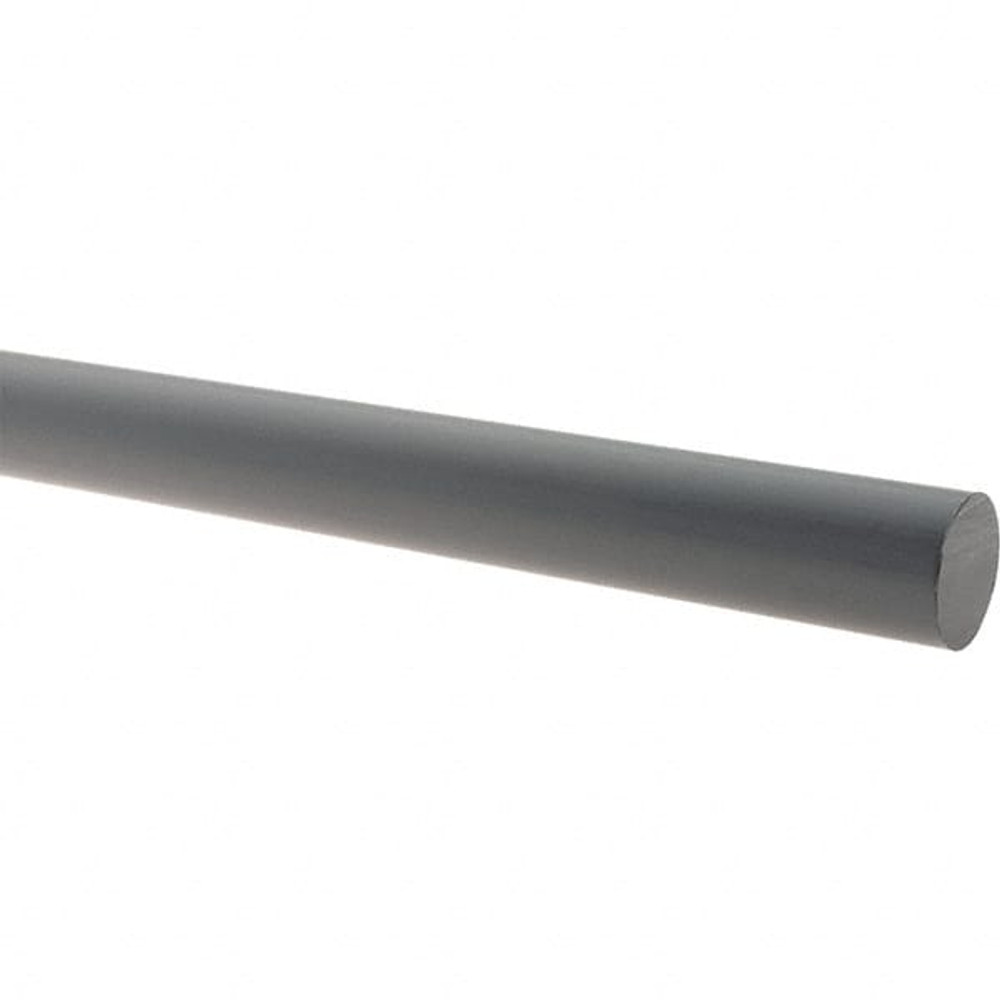 MSC 5514105 Plastic Rod: Polyvinylchloride, 5' Long, 1/2" Dia, Gray