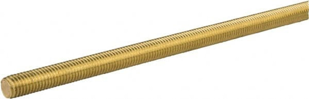 Made in USA 50355 Threaded Rod: 1/4-20, 1-1/2" Long, Brass