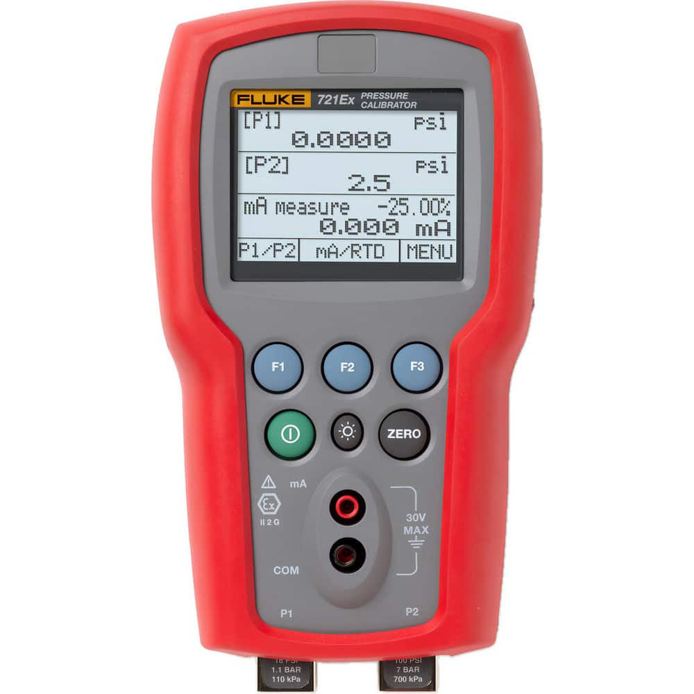 Fluke FLUKE-721EX-365 The 721Ex can be configured by selecting either a 16 PSI (1.1 bar) or 36 psi (2.48 bar) low pressure sensor then add any of 7 high pressure ranges including 100, 300, 500, 1000, 1500, 3000 or 5000 psi (6.9, 20, 24.5, 69, 103.4, 