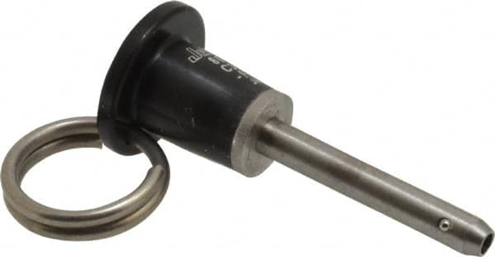 Jergens 800602 Push-Button Quick-Release Pin: Button Handle, 3/16" Pin Dia, 1" Usable Length