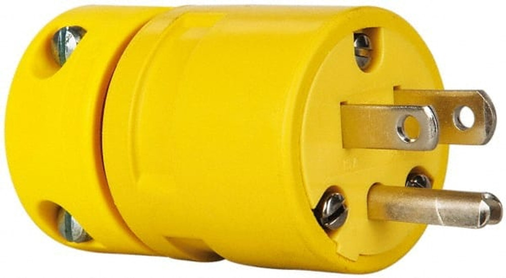 Value Collection 1447 Straight Blade Plug: Industrial, 5-15, 125VAC, Yellow