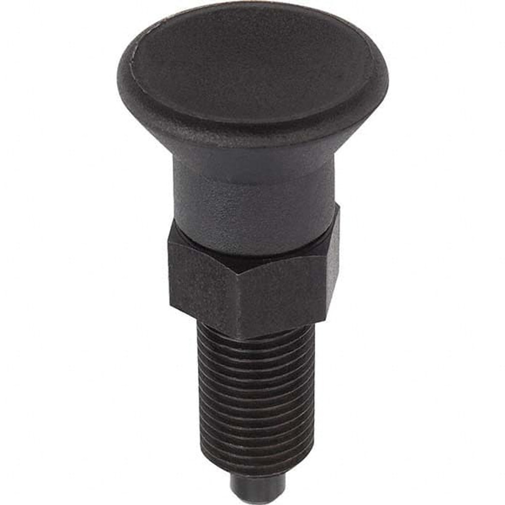 KIPP K0338.1516A8 1-8, 28mm Thread Length, 16mm Plunger Diam, Hardened Locking Pin Knob Handle Indexing Plunger