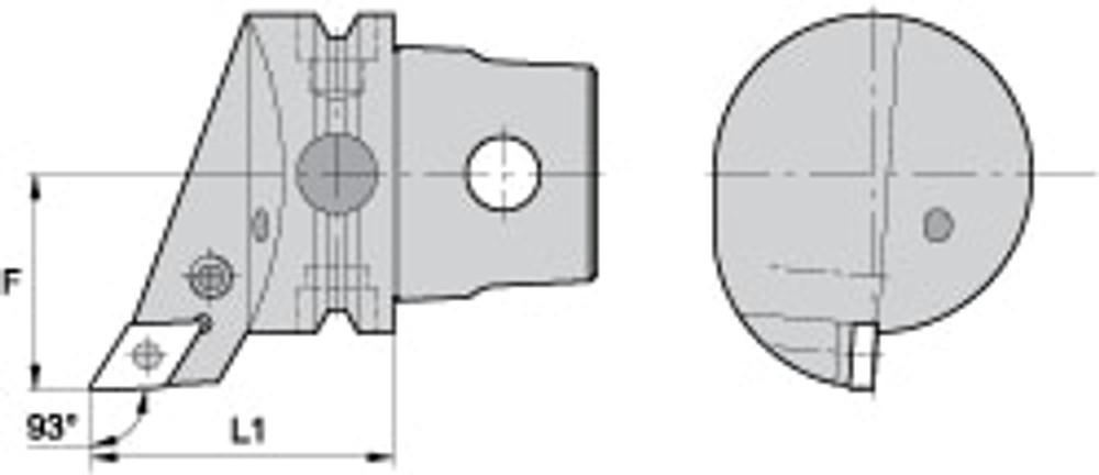 Kennametal 2407972 Modular Turning & Profiling Cutting Unit Head: Size KM63, 60 mm Head Length, External, Left Hand