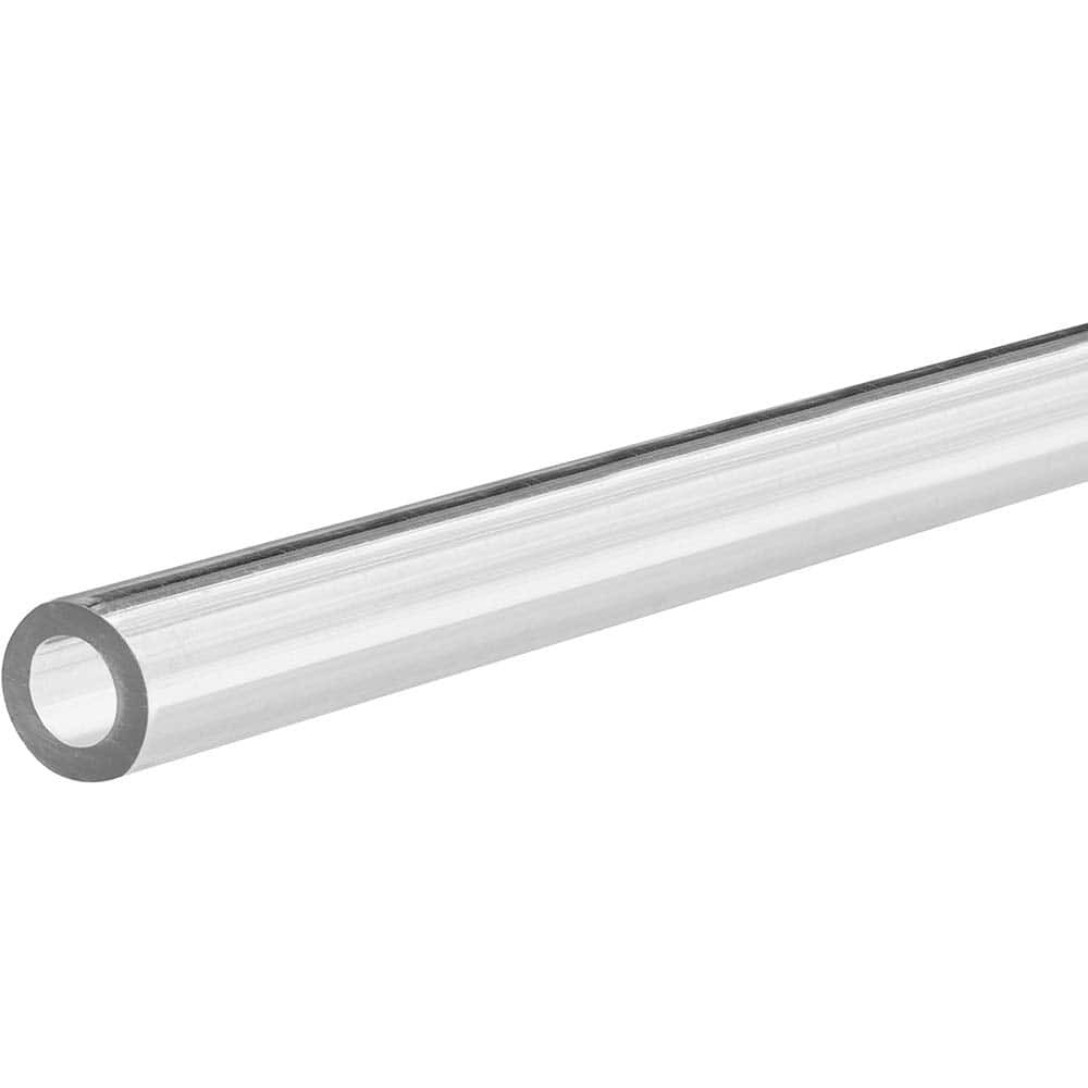 USA Industrials BULK-PT-PETG-81 Plastic Round Tube: 1/4" ID, 1/2" OD, 3' OAL, Clear, PTEG