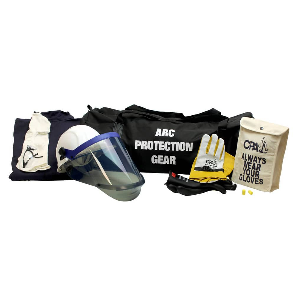 Chicago Protective Apparel AG12-CV-XL-9.5 Arc Flash Clothing Kits; Protection Type: Arc Flash ; Garment Type: Coveralls; Hoods ; Maximum Arc Flash Protection (cal/Sq. cm): 12.00 ; Size: X-Large ; Glove Type: Electrical Protection Gloves ; Head or Fac