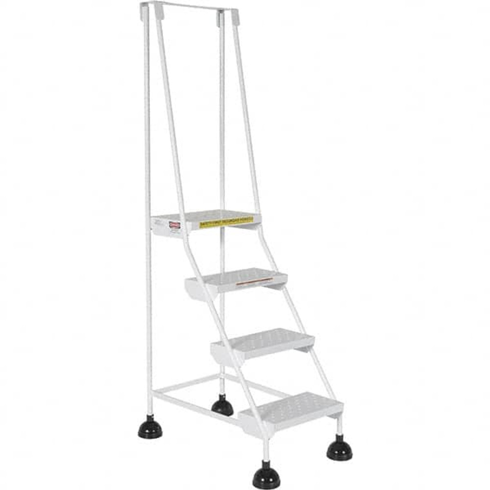 Vestil LAD-4-W-P 4-Step Ladder: Steel, Type IA