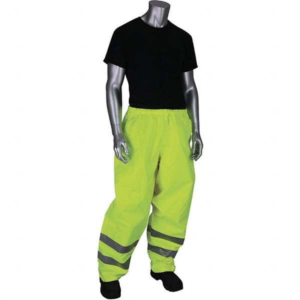 Falcon 353-2002-OR/L Rain Pants: Polyester, Elastic Closure, High-Visibility Orange, Large