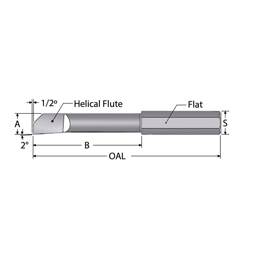 Scientific Cutting Tools HB57FA Helical Boring Bar: 0.057" Min Bore, 5/16" Max Depth, Right Hand Cut, Submicron Solid Carbide