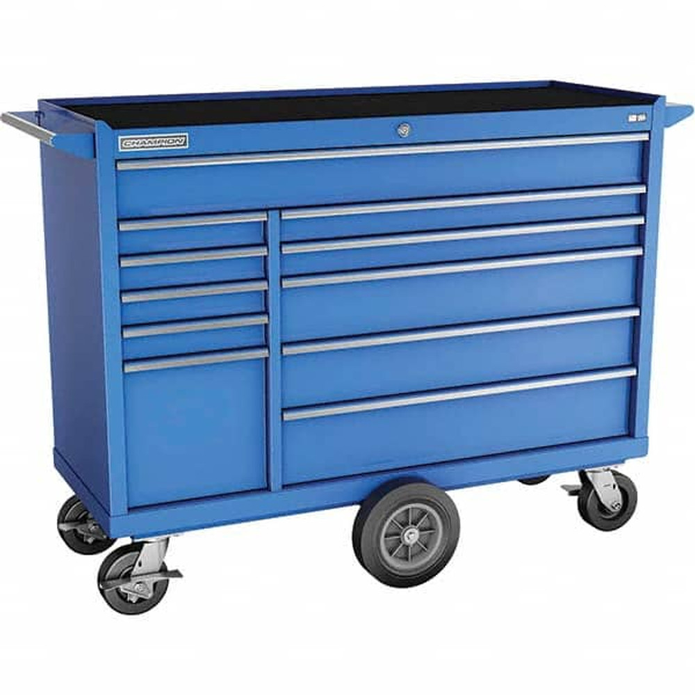 Champion Tool Storage FMP5411MC-BL Tool Storage Combos & Systems; Type: Wheeled Tool Cabinet with Maintenance Cart ; Drawers Range: 10 - 15 Drawers ; Number of Pieces: 2 ; Width Range: 48" and Wider ; Depth Range: 18" and Deeper ; Height Range: 36" -