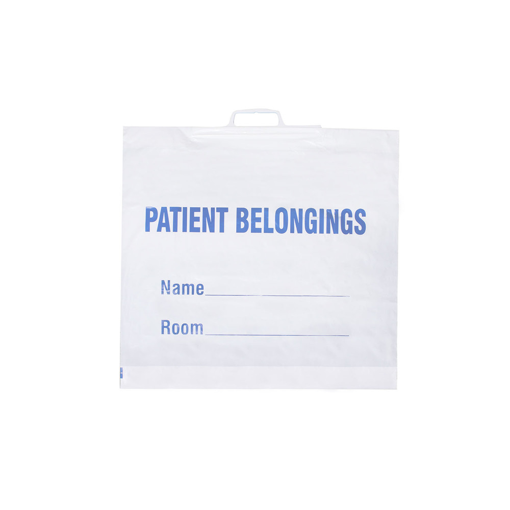 Dukal Corporation  PB02L Patient Belongings Bag with Handle, Large, 20" x 23", Blue, 250/cs