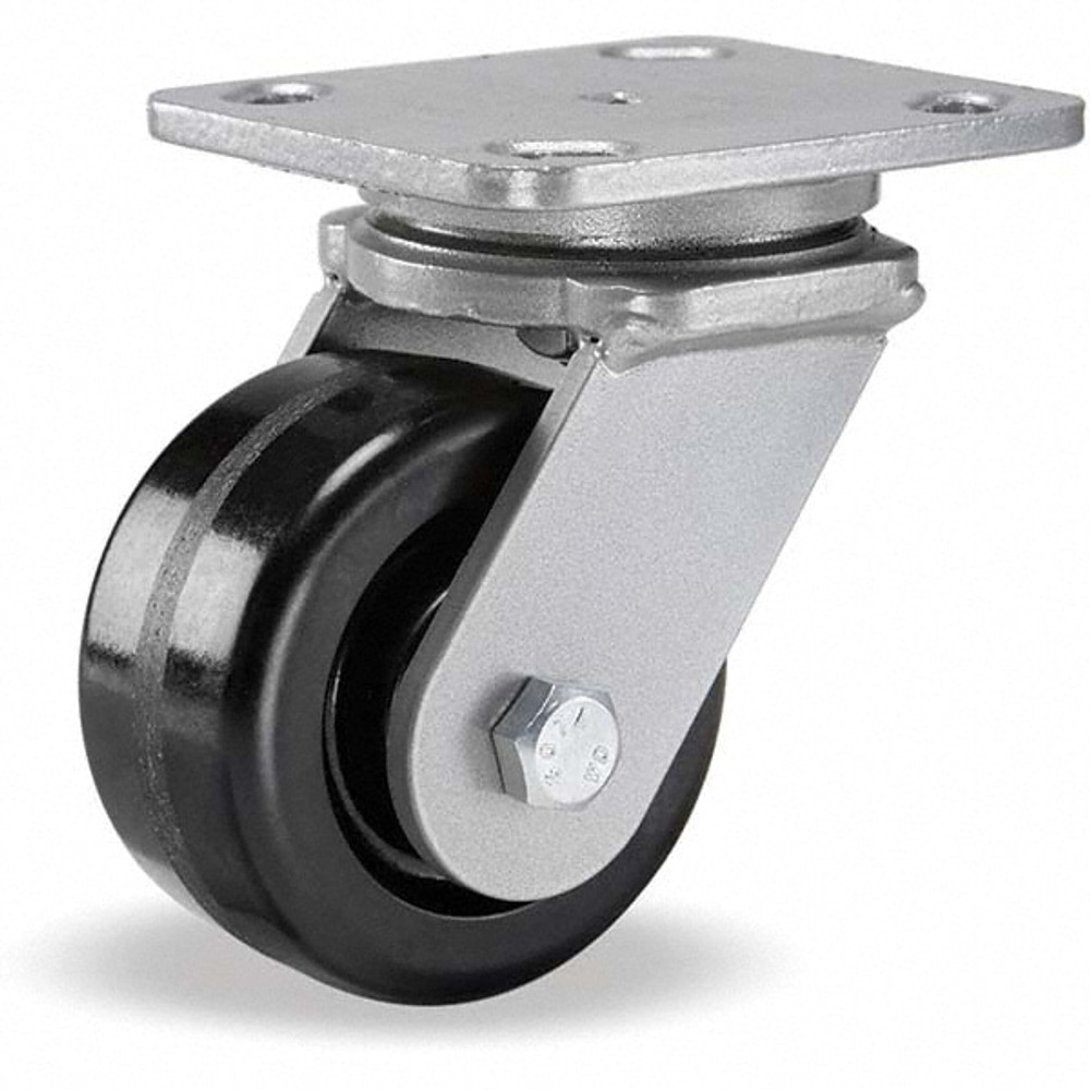 Hamilton S-WH-4P Swivel Top Plate Caster: Phenolic, 4" Wheel Dia, 2" Wheel Width, 800 lb Capacity, 5-5/8" OAH