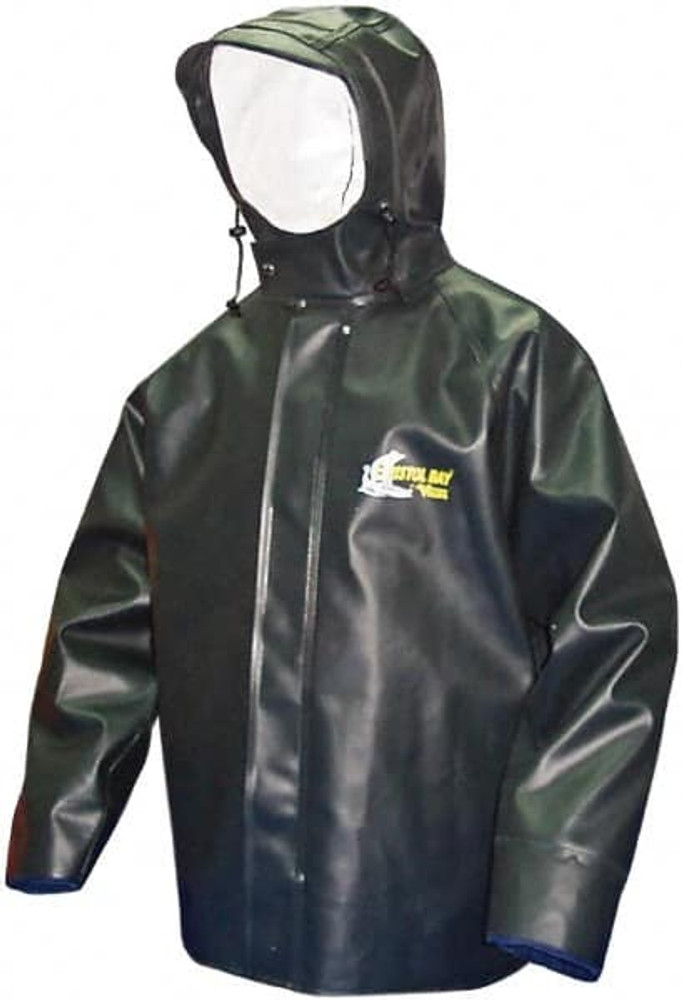 Viking 7125J-XXL Rain Jacket: Size 2X-Large, Green, Polyvinylchloride