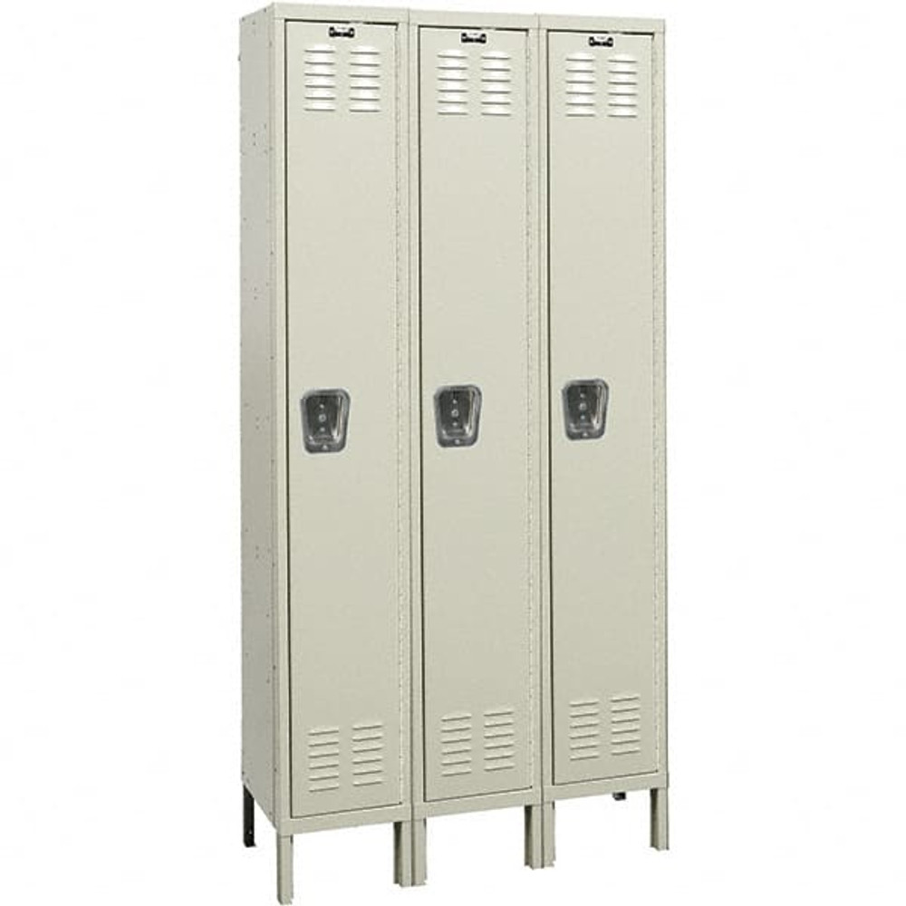 Hallowell U3848-1PT 3-Wide Locker: 18" Wide, 78" High, Padlock