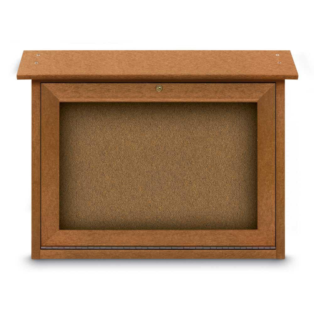 United Visual Products UVDSSM2418-CEDA Enclosed Bulletin Board: 24" Wide, 18" High, Cork, Tan