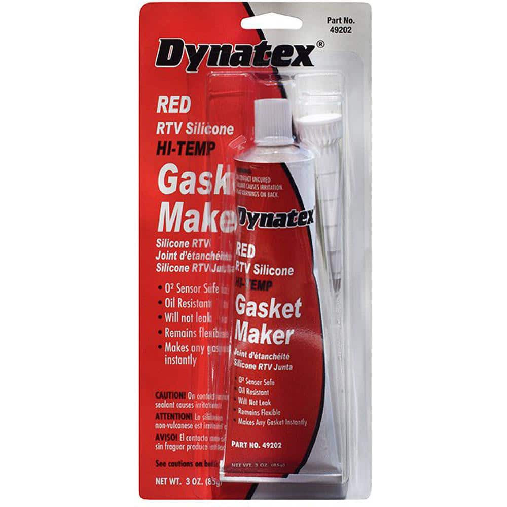 Dynatex 143367 Gasket Sealants; Chemical Type: RTV Silicone ; Container Size: 85g ; Container Type: Tube ; Color: Red ; Application: Automotive ; Full Cure Time: 24h