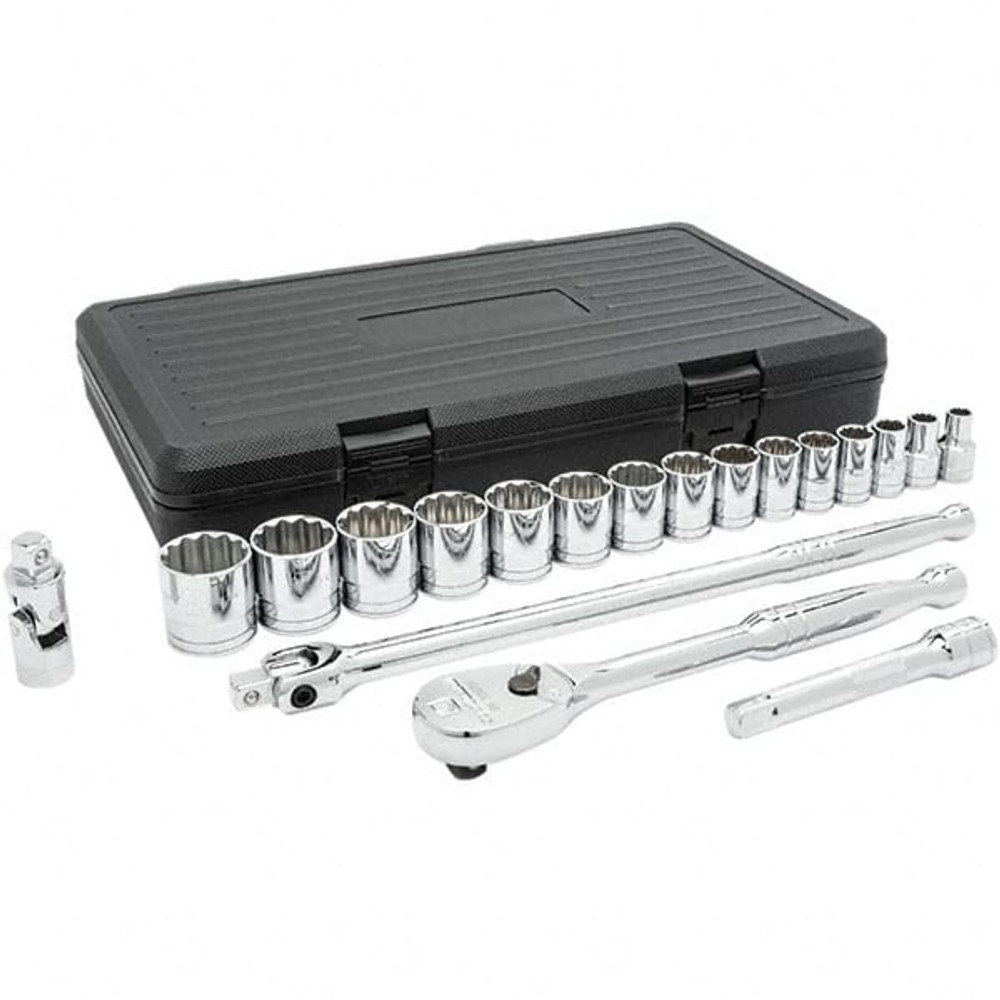 GEARWRENCH 80792 Standard Socket Set: 19 Pc, 1/2" Drive, 3/8 to 1-1/4" Socket