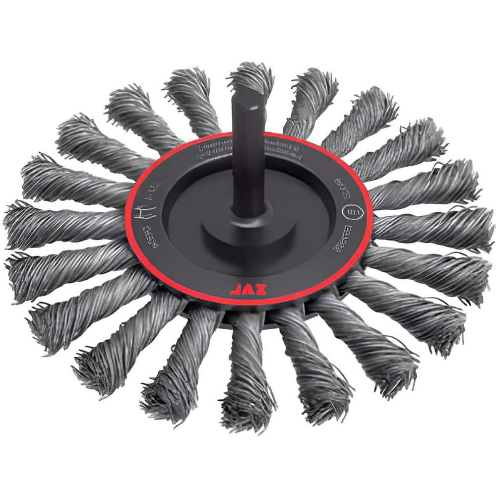 JAZ USA 39058B Wheel Brushes; Mount Type: Shank ; Wire Type: Knotted Standard Twist ; Outside Diameter (Inch): 3 ; Face Width (Inch): 3/8 ; Shank Diameter (Inch): 1/4 ; Fill Material: Carbon Steel