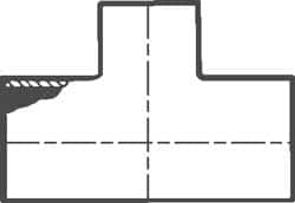 VNE E7RWWW2.0X1.5 Sanitary Stainless Steel Pipe Tee: 2 x 2 x 1-1/2", Welded Connection