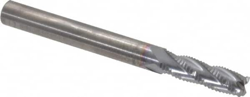 RobbJack STR-404-08-C Square End Mill: 1/4'' Dia, 3/4'' LOC, 1/4'' Shank Dia, 2-1/2'' OAL, 4 Flutes, Solid Carbide