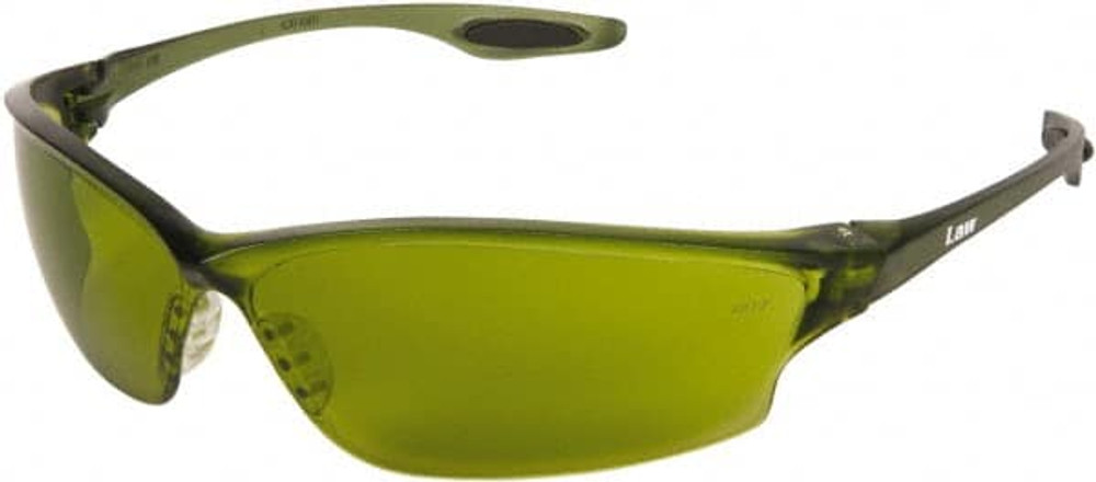 MCR Safety LW2120 Safety Glass: Scratch-Resistant, Green Lenses, Full-Framed