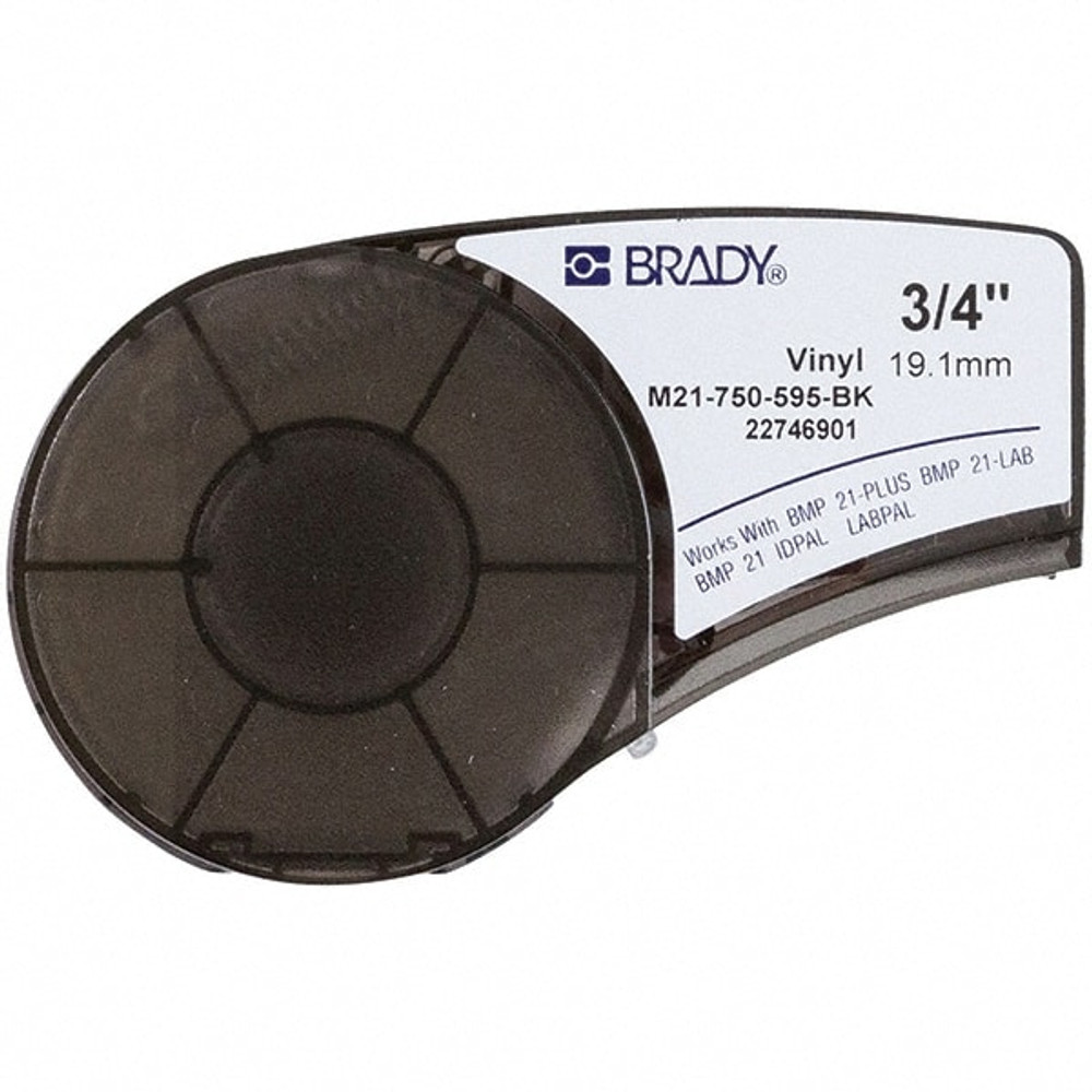 Brady 139743 Label Maker Label: White & Black, Vinyl, 1 Roll