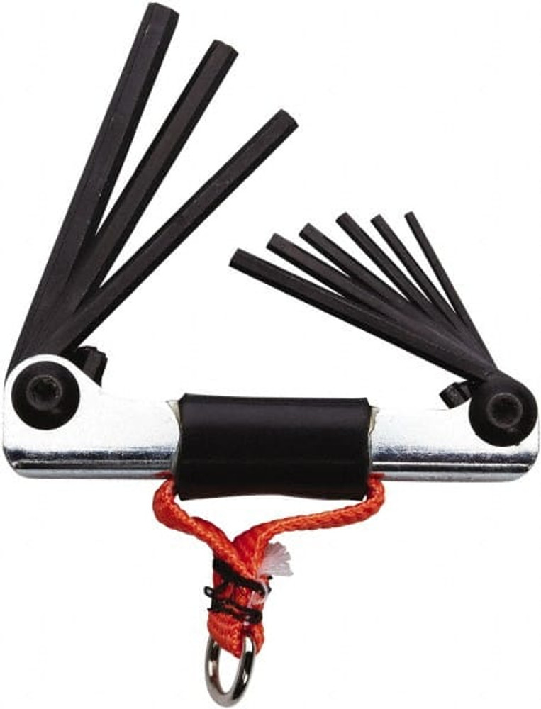 Proto J4993-TT 9 Piece Fold-Up Tethered Hex Key Set