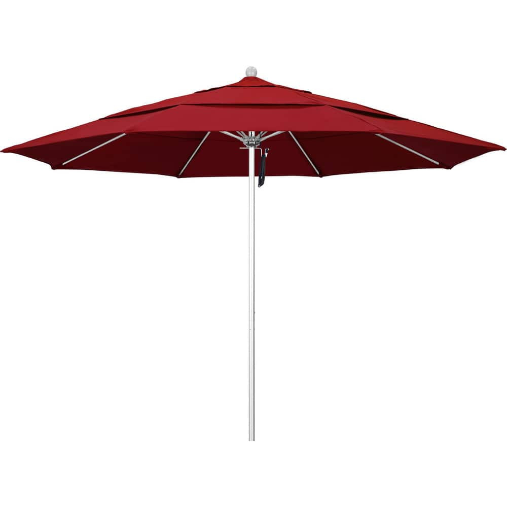 California Umbrella 194061619018 Patio Umbrellas; Fabric Color: Red ; Base Included: No ; Fade Resistant: Yes ; Diameter (Feet): 11 ; Canopy Fabric: Pacifica
