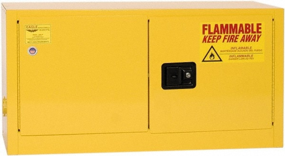 Eagle ADD15X Flammable & Hazardous Storage Cabinets: 15 gal Drum, 2 Door, Manual Closing, Yellow