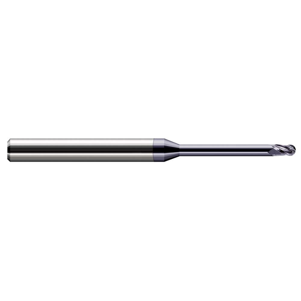 Harvey Tool 966025-C3 Ball End Mill: 0.025" Dia, 0.037" LOC, 3 Flute, Solid Carbide