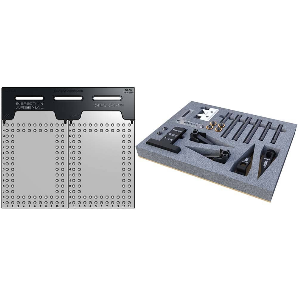 Phillips Precision SYS03_DK12VIS02 CMM Fixtures; Type: Vision Fixture System ; Plate Design: Magnetically Interlocking ; Material: Polycarbonate ; Thread Size: 1/4-20 ; Series: Open-Sight(TM) ; For Use With: Vision Inspection