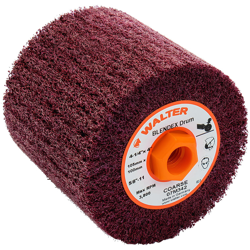 WALTER Surface Technologies 07M342 Unmounted Flap Wheels; Abrasive Type: Non-Woven ; Abrasive Material: Aluminum Oxide ; Outside Diameter (Inch): 4-1/4 ; Face Width (Inch): 4 ; Center Hole Size (Inch): 5/8 ; Grade: Coarse