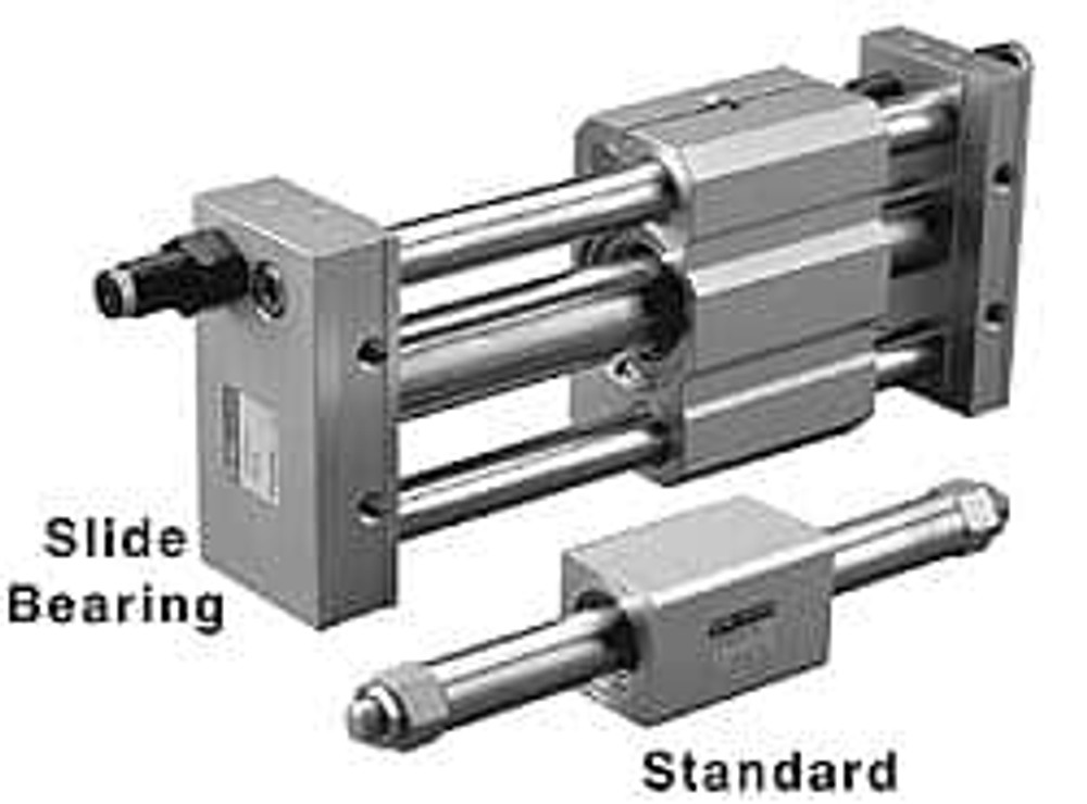 SMC PNEUMATICS NCDY2S6H-0200 Double Acting Rodless Air Cylinder: 1/4" Bore, 2" Stroke, 10-32 UNF Port