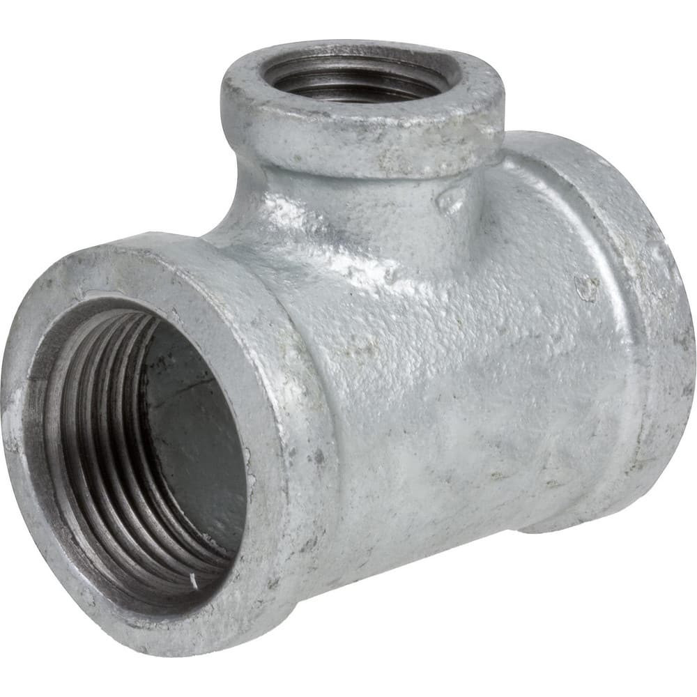 USA Industrials ZUSA-PF-20958 Galvanized Pipe Fittings; Fitting Size: 1-1/2 x 2 ; Material: Galvanized Iron ; Fitting Shape: Tee ; Thread Standard: NPT ; Liquid and Gas Pressure Rating (psi): 150 ; End Connection: Threaded