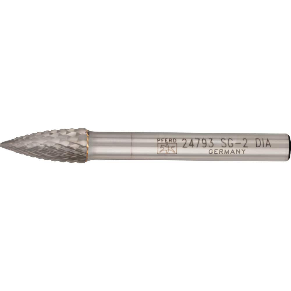 PFERD 21724793 Abrasive Bur: SG-2, 5/16" Cut Dia, Tree with Pointed End, Diamond Cut