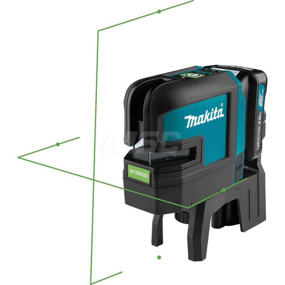 Makita SK106GDNAX Laser & Ultrasonic Distance Finders; Minimum Distance: 33 ; Maximum Distance (Meters): 262 ; Maximum Distance (Feet): 262 ; Maximum Distance: 262 ; Distance Meter Functions: 4-Point Crossbeam; Align; Level; Plumb; Square ; Accuracy: